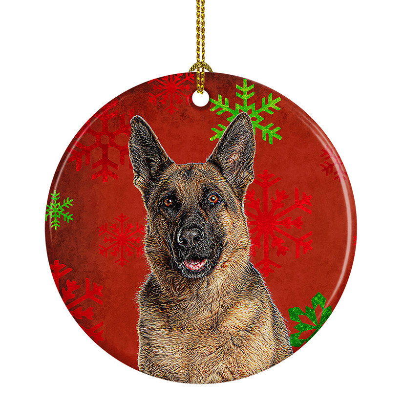 Caroline's Treasures, Christmas Ceramic Ornament, Dogs, German Shepherd, 2.8x2.8 Image
