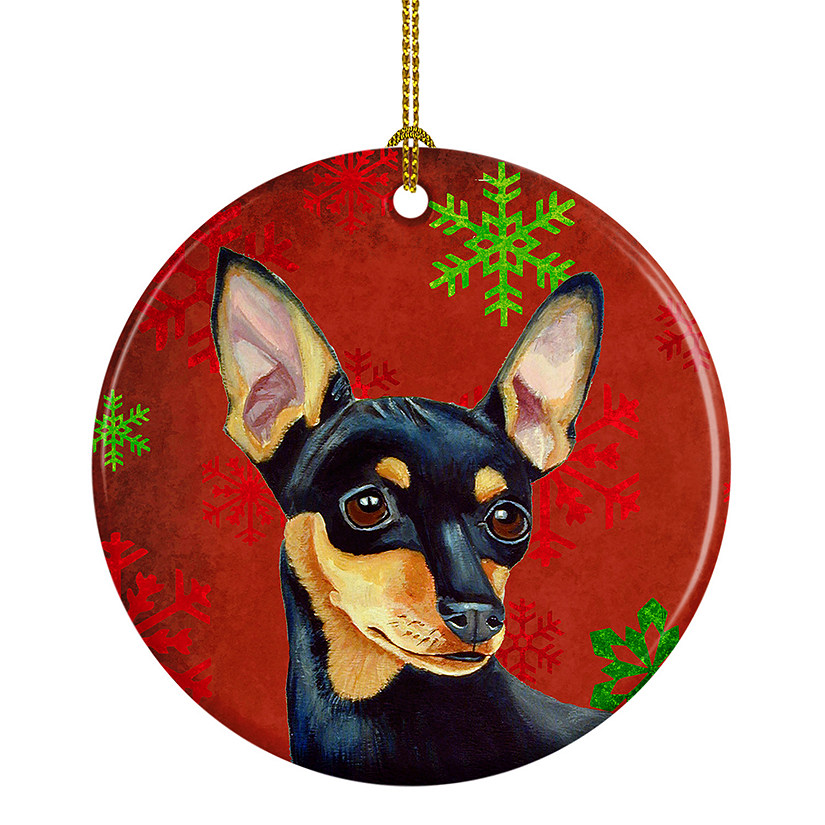 Caroline's Treasures, Christmas Ceramic Ornament, Dogs, Miniature Pinscher, 2.8x2.8 Image