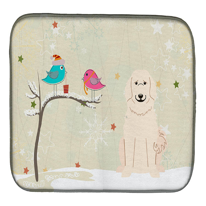 Caroline's Treasures Christmas, Christmas Presents between Friends Great Pyrenees Dish Drying Mat, 14 x 21, Dogs Image