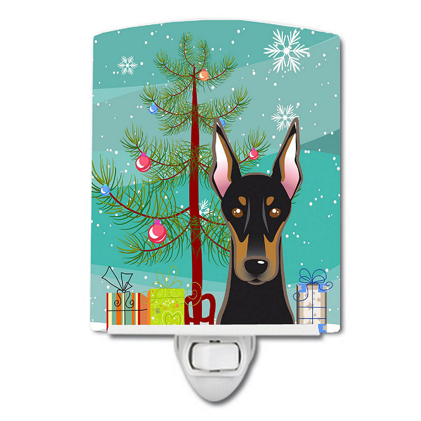Caroline's Treasures Christmas, Christmas Tree and Doberman Ceramic Night Light, 4 x 6, Dogs Image