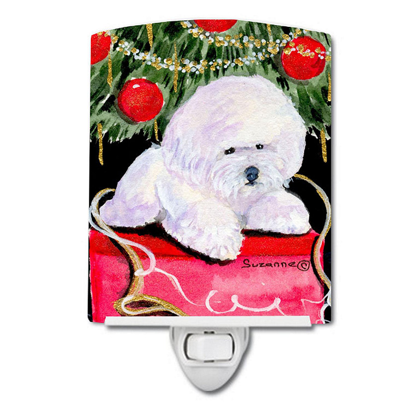 Caroline's Treasures Christmas, Christmas Tree with  Bichon Frise Ceramic Night Light, 4 x 6, Dogs Image