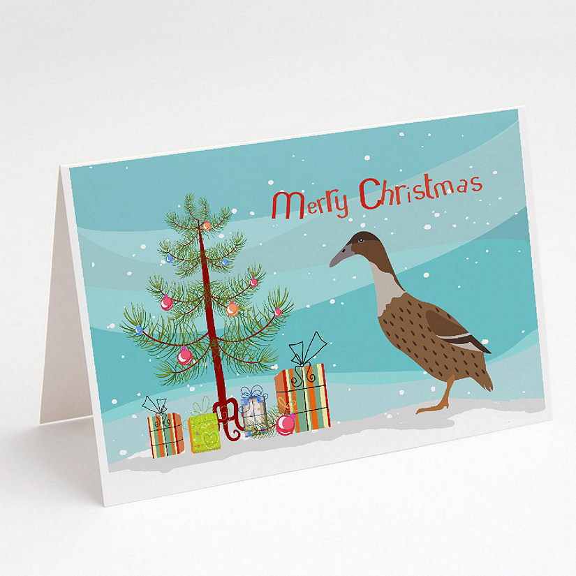 Caroline's Treasures Christmas, Dutch Hook Bill Duck Christmas Greeting Cards and Envelopes Pack of 8, 7 x 5, Birds Image