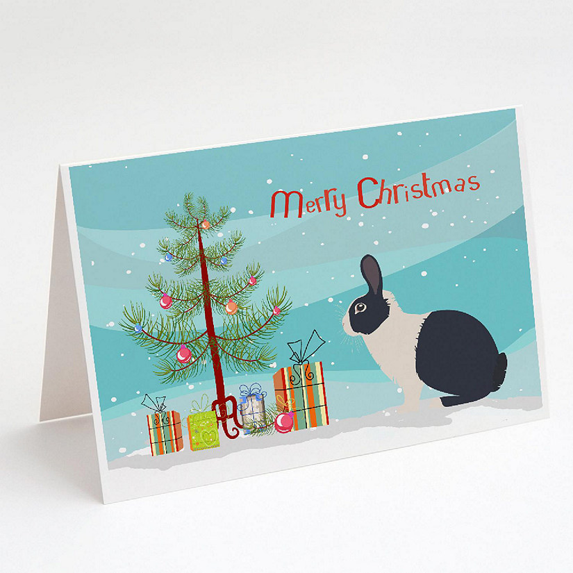 Caroline's Treasures Christmas, Dutch Rabbit Christmas Greeting Cards and Envelopes Pack of 8, 7 x 5, Farm Animals Image