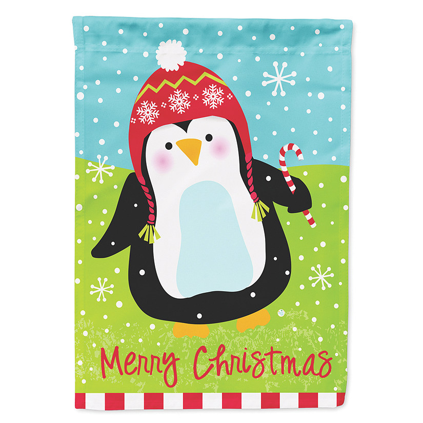 Caroline's Treasures, Christmas, Merry Christmas Happy Penguin Flag Canvas House Size, 28 x 40, Seasonal Image