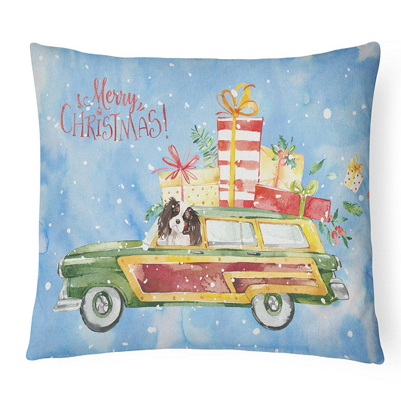 Caroline's Treasures Christmas, Merry Christmas Tricolor Cavalier Spaniel Canvas Fabric Decorative Pillow, 12 x 16, Dogs Image