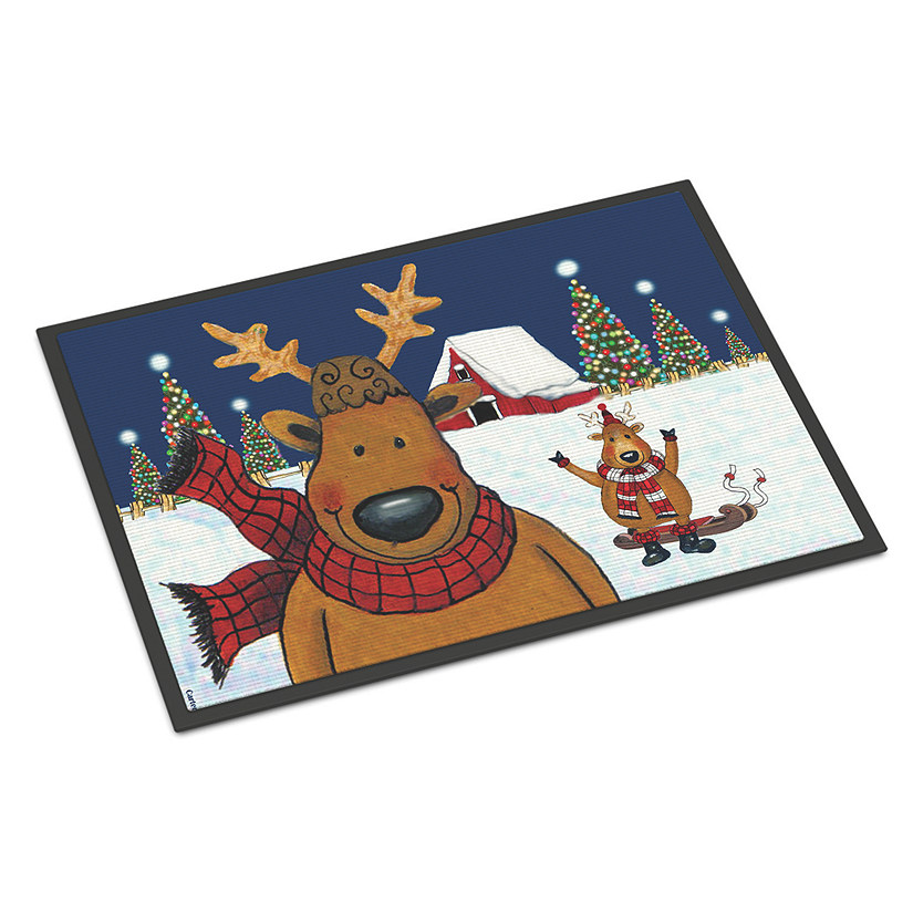 Caroline's Treasures, Christmas, The Tree Famers Reindeer Christmas Indoor or Outdoor Mat 24x36, 36 x 24, Seasonal Image