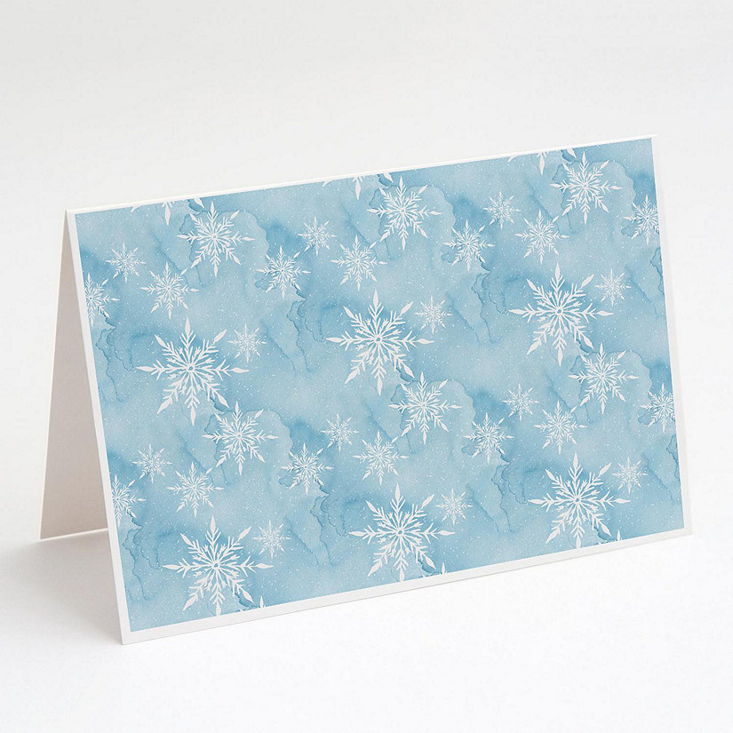Caroline's Treasures Christmas, Watercolor Snowflake on Light Blue Greeting Cards and Envelopes Pack of 8, 7 x 5, Image