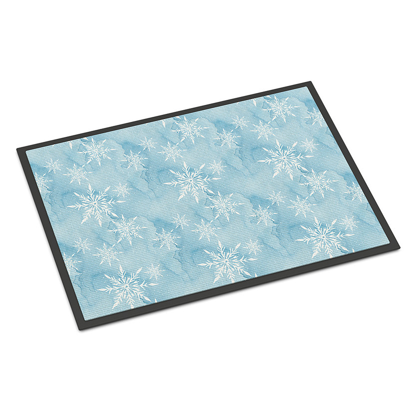 Caroline's Treasures Christmas, Watercolor Snowflake on Light Blue Indoor or Outdoor Mat 24x36, 36 x 24, Image