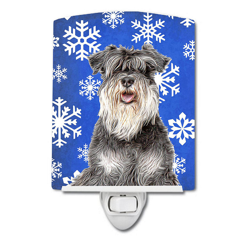 Caroline's Treasures Christmas, Winter Snowflakes Holiday Schnauzer Ceramic Night Light, 4 x 6, Dogs Image