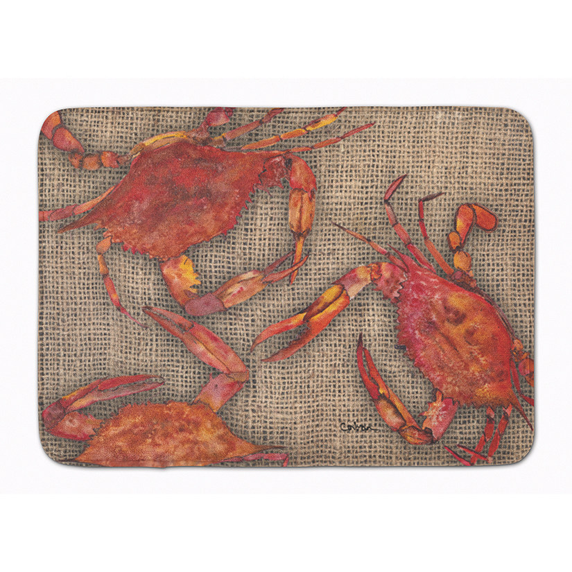 Caroline's Treasures Cooked Crabs on Faux Burlap Machine Washable Memory Foam Mat, 27 x 19, Seafood Image