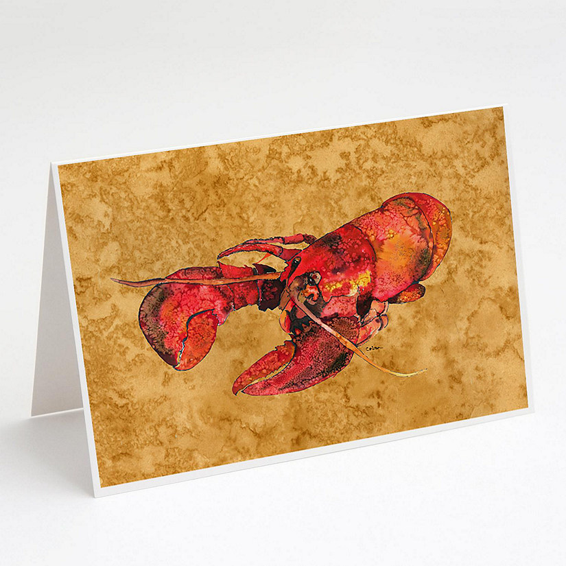 Caroline's Treasures Cooked Lobster Greeting Cards and Envelopes Pack of 8, 7 x 5, Fish Image
