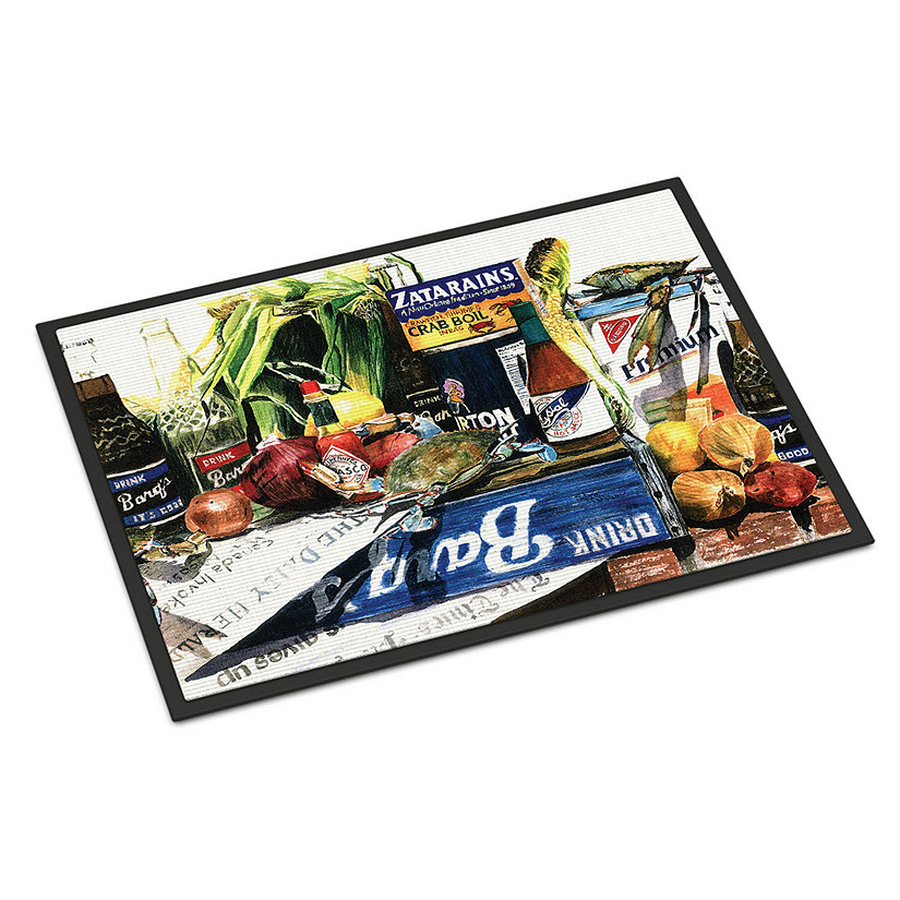 Caroline's Treasures Crab in the Middle Indoor or Outdoor Mat 24x36, 36 x 24, Seafood Image