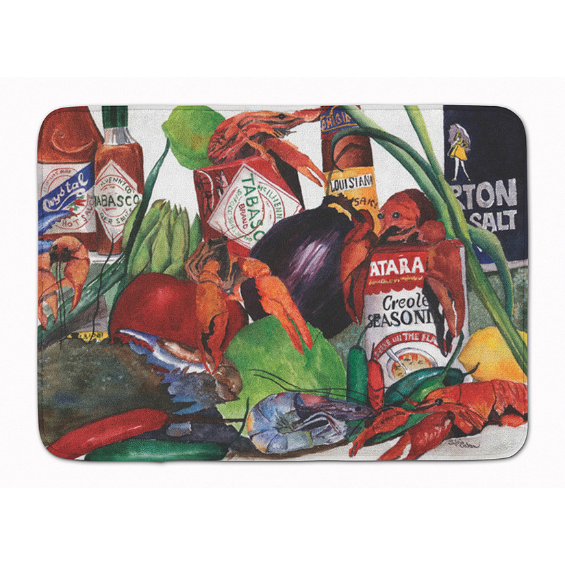 Caroline's Treasures Crawfish with Louisiana Spices Machine Washable Memory Foam Mat, 27 x 19, Seafood Image