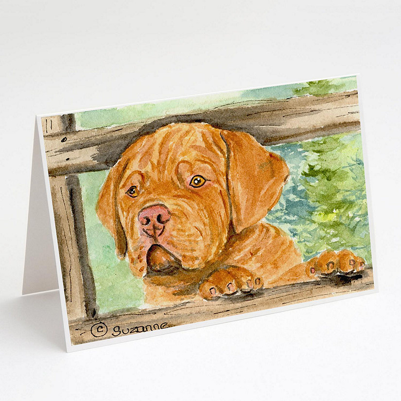Caroline's Treasures Dogue de Bordeaux Greeting Cards and Envelopes Pack of 8, 7 x 5, Dogs Image
