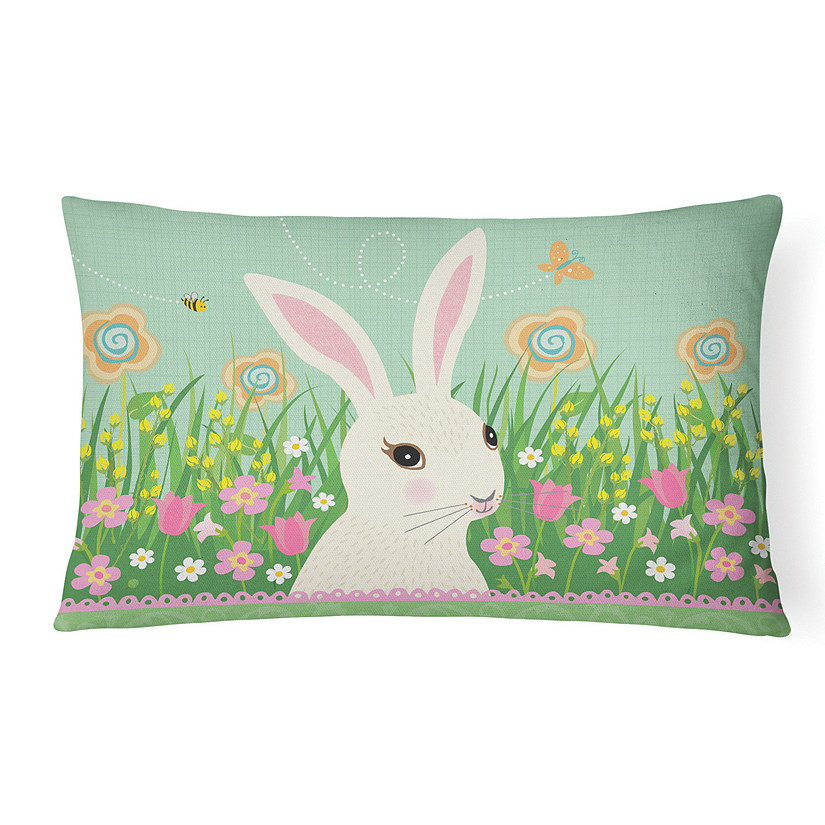 Caroline's Treasures, Easter, Easter Bunny Rabbit Canvas Fabric Decorative Pillow, 12 x 16, Farm Animals Image