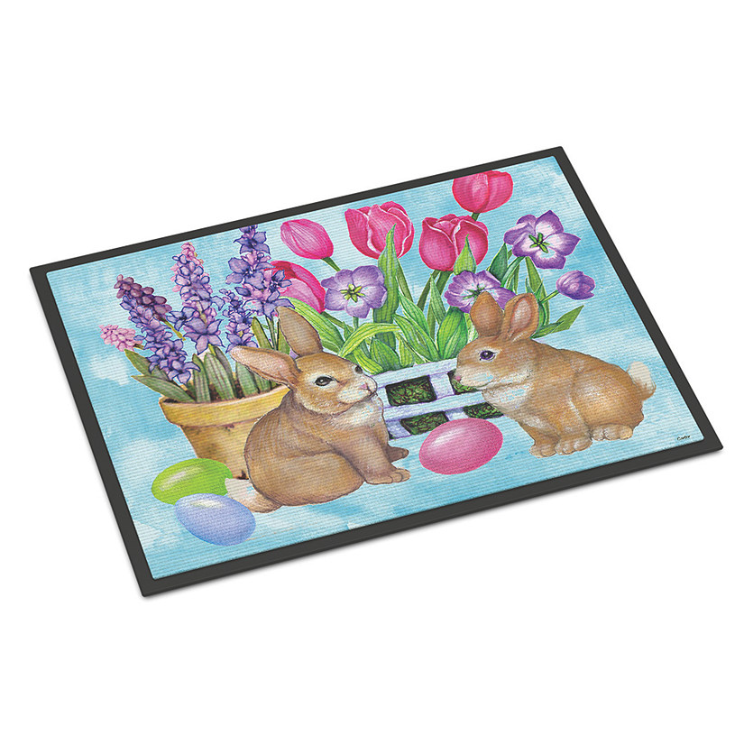 Caroline's Treasures Easter, New Beginnings Easter Rabbit Indoor or Outdoor Mat 24x36, 36 x 24, Farm Animals Image