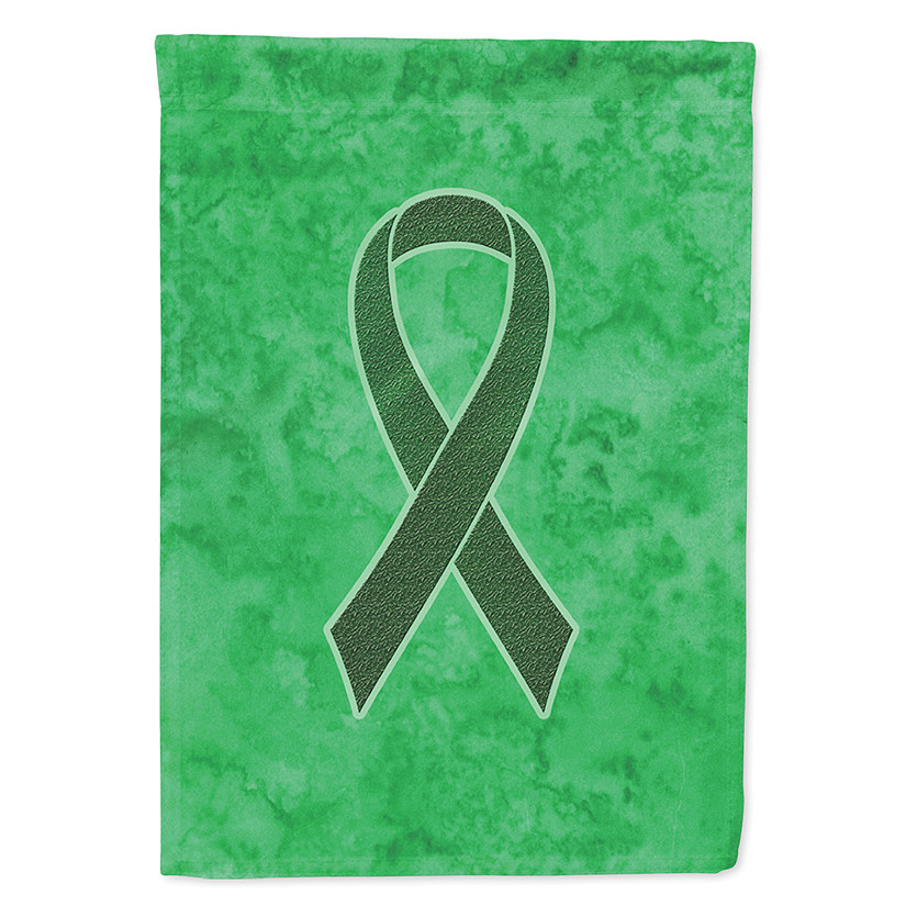 Caroline's Treasures Emerald Green Ribbon for Liver Cancer Awareness Flag Canvas House Size, 28 x 40, Cancer Awareness Image