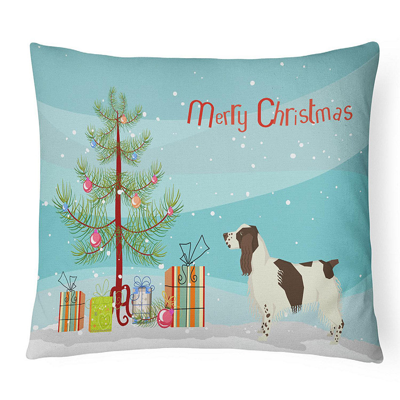 Caroline's Treasures English Springer Spaniel Christmas Tree Canvas Fabric Decorative Pillow, 12 x 16, Dogs Image