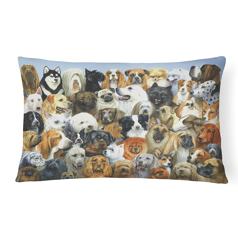 Caroline's Treasures Fifty One Dogs Canvas Fabric Decorative Pillow, 12 x 16, Dogs Image