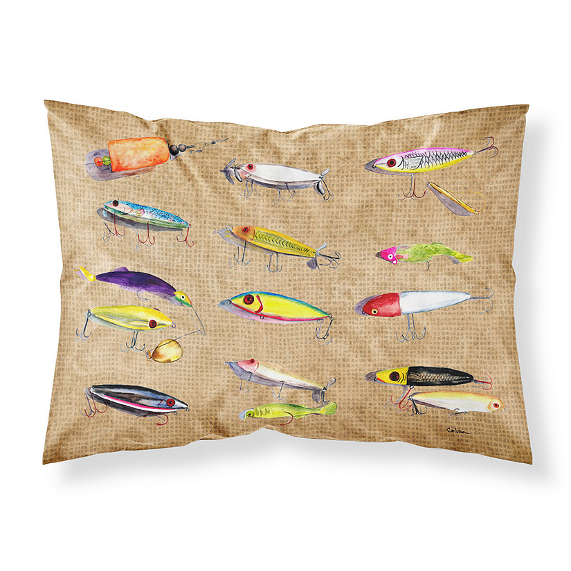 Caroline's Treasures Fishing Lures Fabric Standard Pillowcase, 30 x 20.5, Fish Image