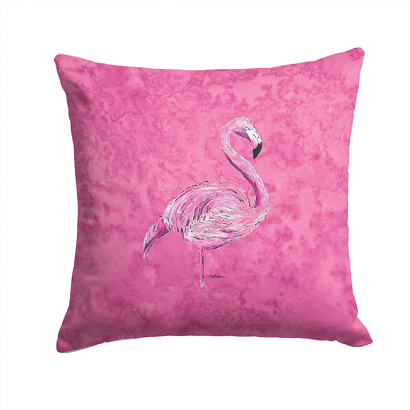 Caroline's Treasures Flamingo on Pink Fabric Decorative Pillow, 18 x 18, Birds Image