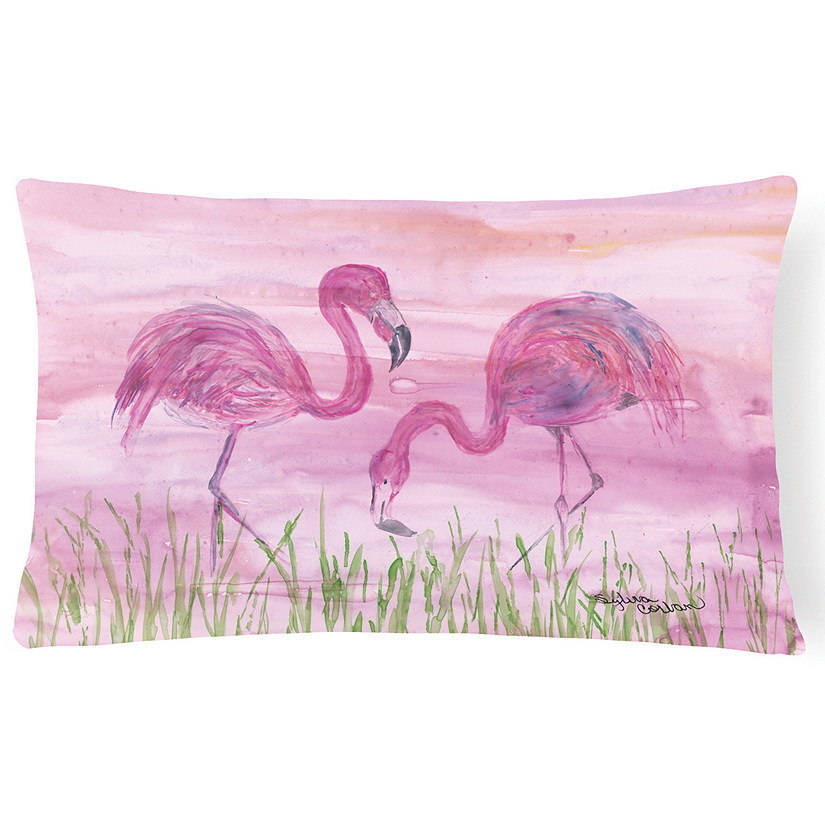 Caroline's Treasures Flamingos Canvas Fabric Decorative Pillow, 12 x 16, Birds Image