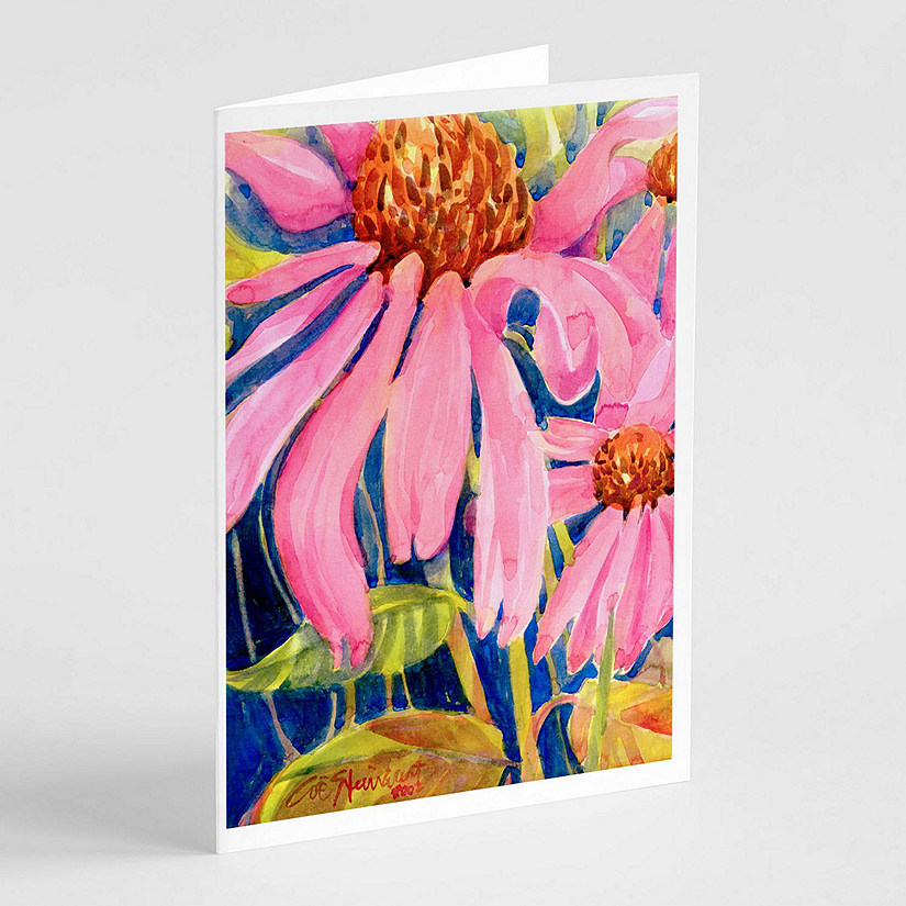 Caroline's Treasures Flower - Coneflower Greeting Cards and Envelopes Pack of 8, 7 x 5, Flowers Image
