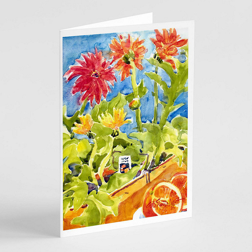 Caroline's Treasures Flower - Gerber Daisies Greeting Cards and Envelopes Pack of 8, 7 x 5, Flowers Image