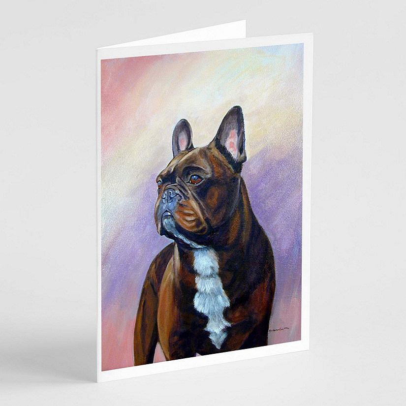 Caroline's Treasures French Bulldog  Greeting Cards and Envelopes Pack of 8, 7 x 5, Dogs Image