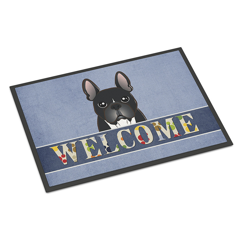 Caroline's Treasures French Bulldog Welcome Indoor or Outdoor Mat 24x36, 36 x 24, Dogs Image