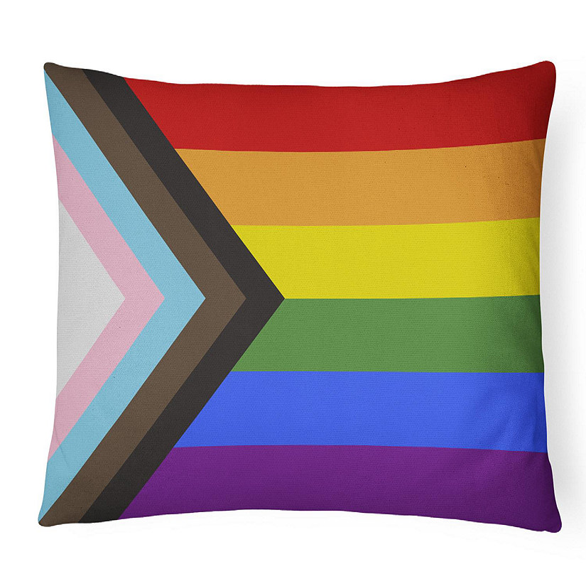 Caroline's Treasures Gay Pride Progress Pride Canvas Fabric Decorative Pillow, 12 x 16, Pride Image