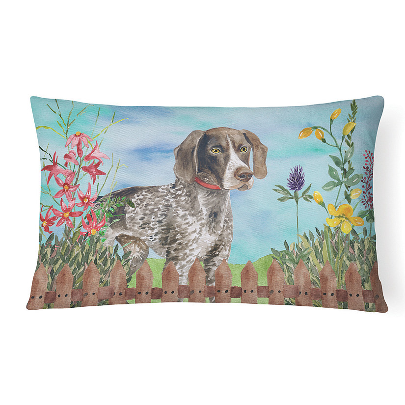 Caroline's Treasures German Shorthaired Pointer Spring Canvas Fabric Decorative Pillow, 12 x 16, Dogs Image
