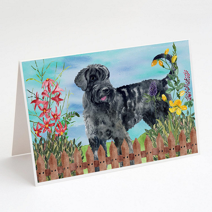Caroline's Treasures Giant Schnauzer Spring Greeting Cards and Envelopes Pack of 8, 7 x 5, Dogs Image