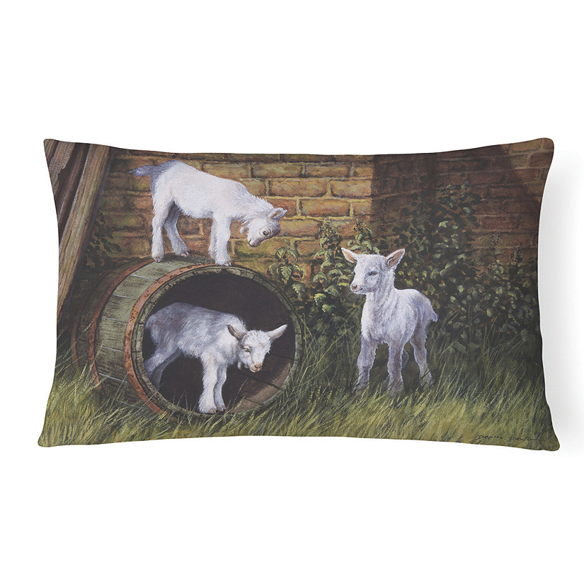 Caroline's Treasures Goats by Daphne Baxter Canvas Fabric Decorative Pillow, 12 x 16, Farm Animals Image