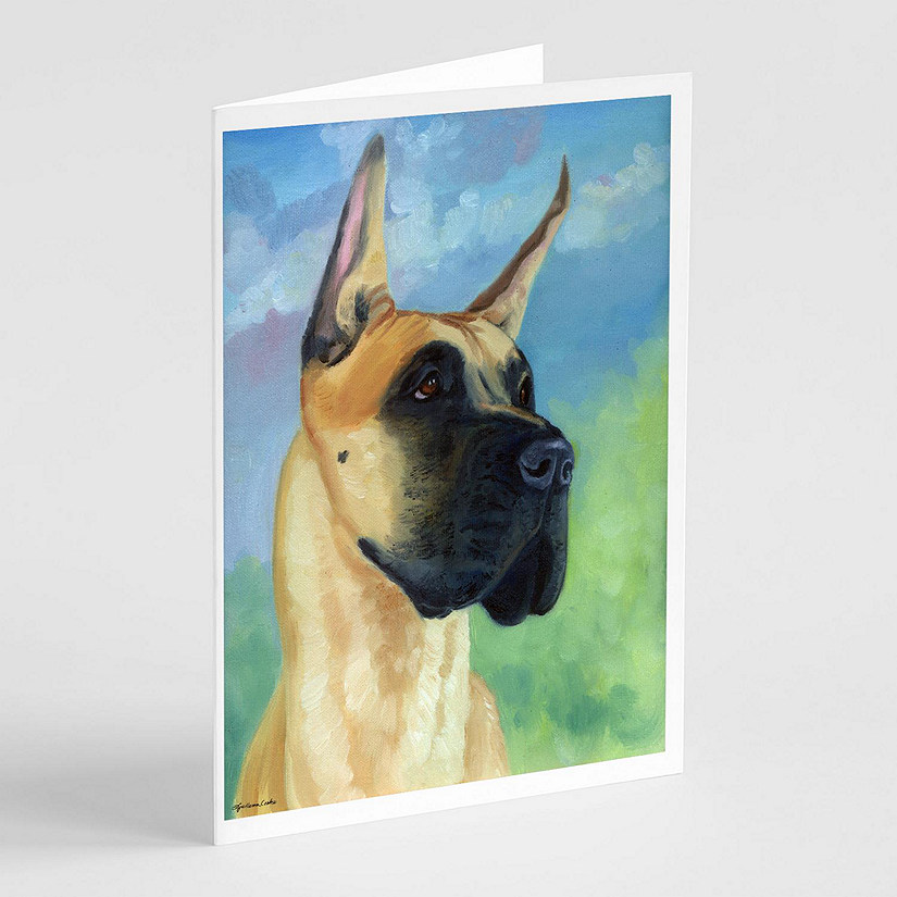 Caroline's Treasures Great Dane Apollo the Great Greeting Cards and Envelopes Pack of 8, 7 x 5, Dogs Image