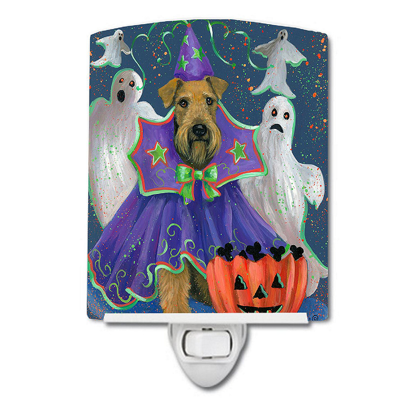 Caroline's Treasures Halloween, Airedale Boo Hoo Halloween Ceramic Night Light, 4 x 6, Dogs Image