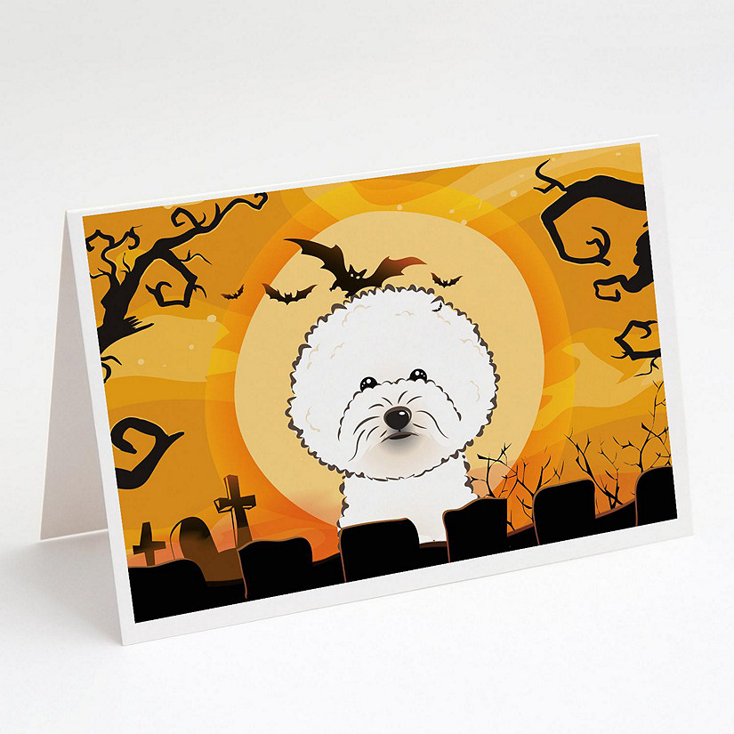 Caroline's Treasures Halloween, Halloween Bichon Frise Greeting Cards and Envelopes Pack of 8, 7 x 5, Dogs Image