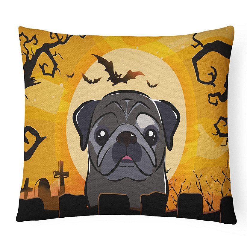 Caroline's Treasures Halloween, Halloween Black Pug Canvas Fabric Decorative Pillow, 12 x 16, Dogs Image