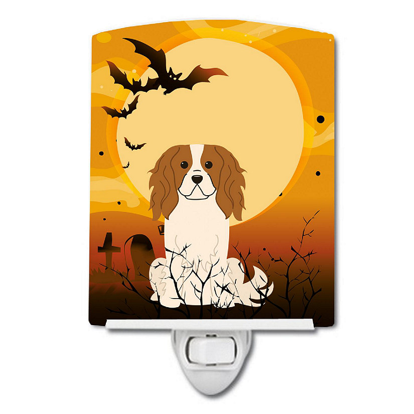 Caroline's Treasures Halloween, Halloween Cavalier Spaniel Ceramic Night Light, 4 x 6, Dogs Image