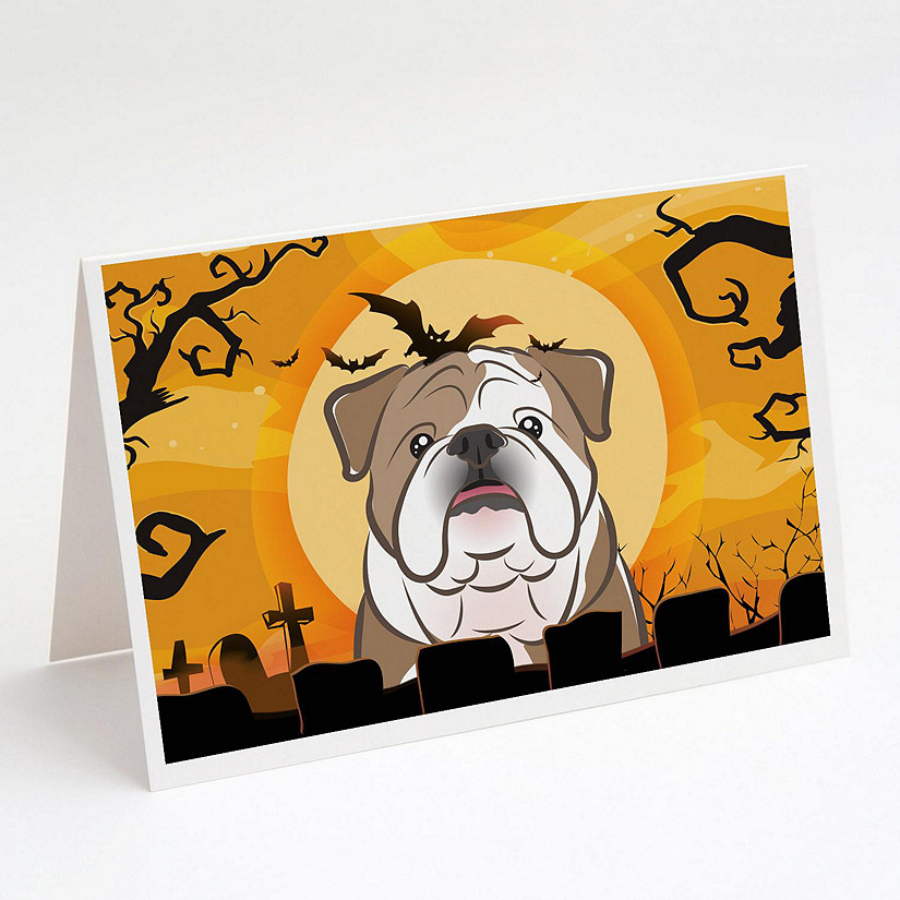 Caroline's Treasures Halloween, Halloween English Bulldog  Greeting Cards and Envelopes Pack of 8, 7 x 5, Dogs Image