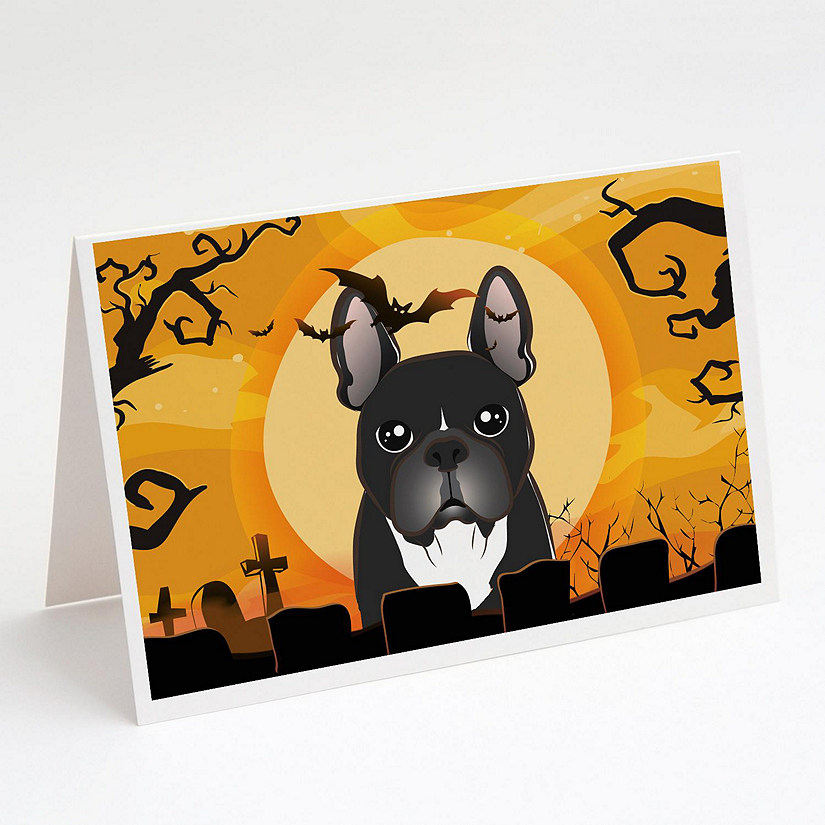 Caroline's Treasures Halloween, Halloween French Bulldog Greeting Cards and Envelopes Pack of 8, 7 x 5, Dogs Image