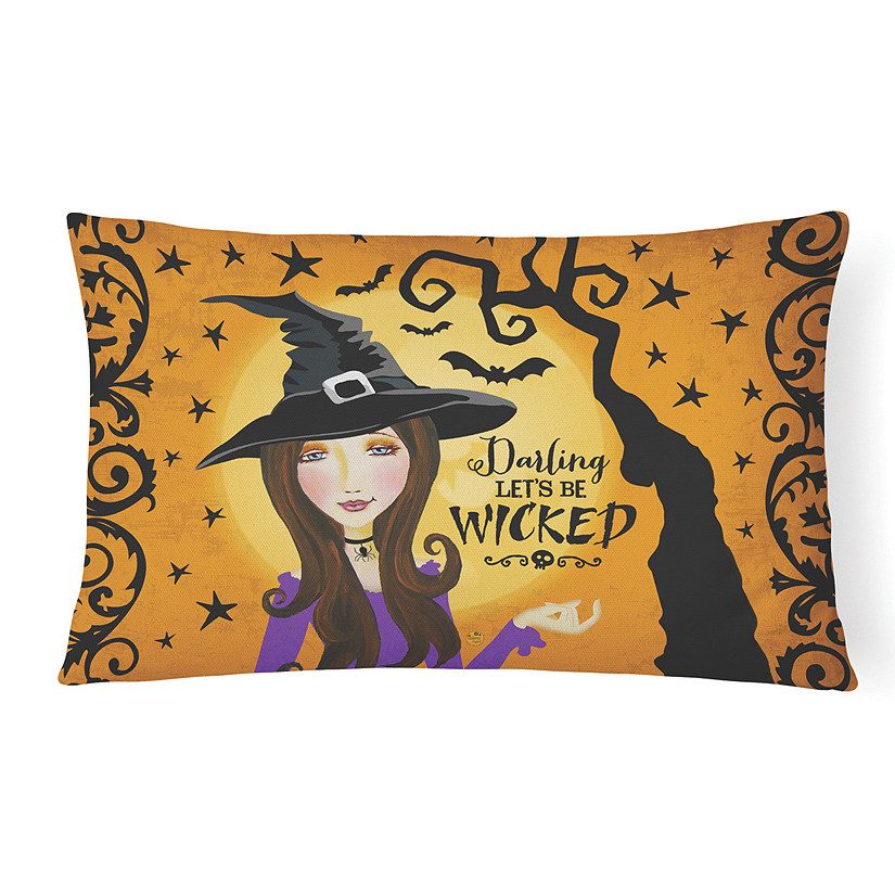 Caroline's Treasures Halloween, Halloween Wicked Witch Canvas Fabric Decorative Pillow, 12 x 16, Seasonal Image