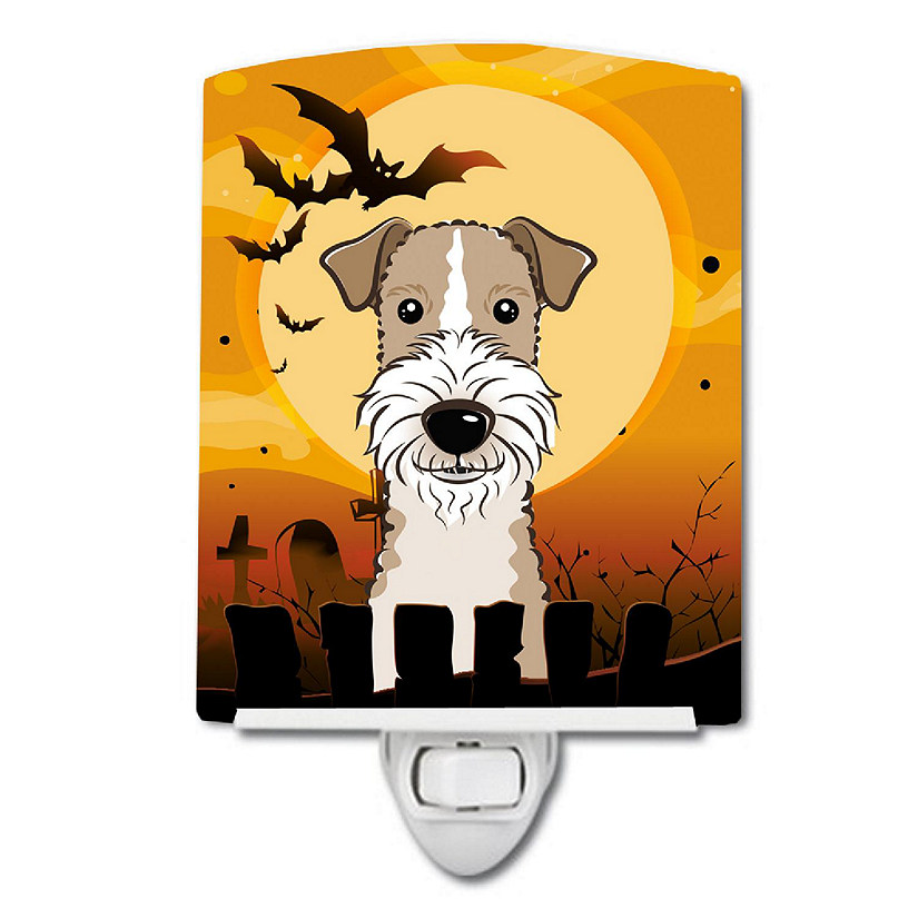 Caroline's Treasures Halloween, Halloween Wire Haired Fox Terrier Ceramic Night Light, 4 x 6, Dogs Image