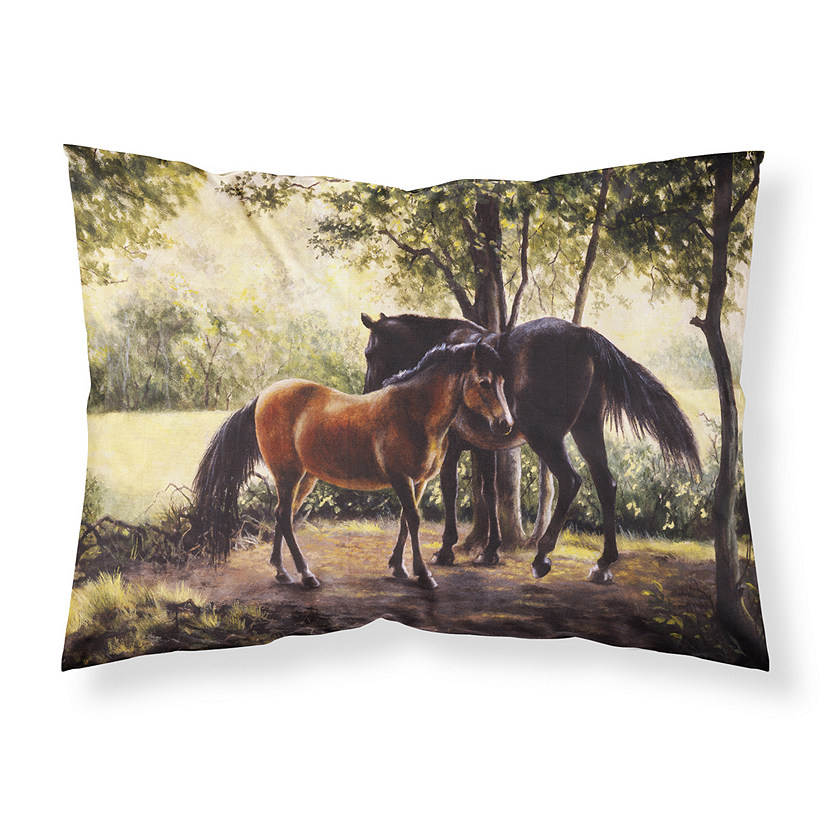 Caroline's Treasures Horses by Daphne Baxter Fabric Standard Pillowcase, 30 x 20.5, Farm Animals Image