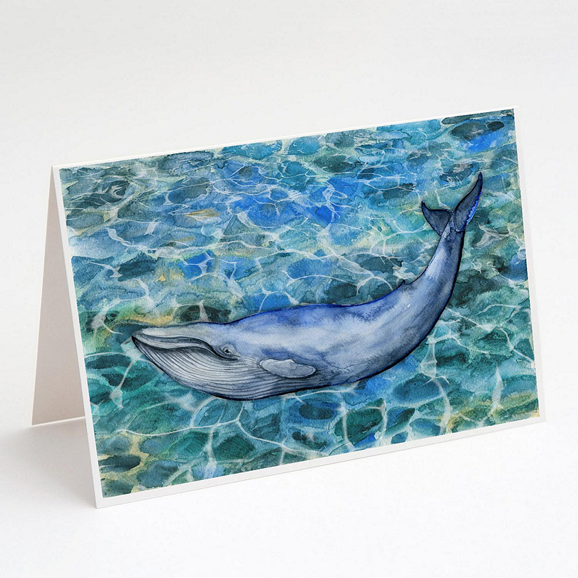 Caroline's Treasures Humpback Whale Greeting Cards and Envelopes Pack of 8, 7 x 5, Fish Image