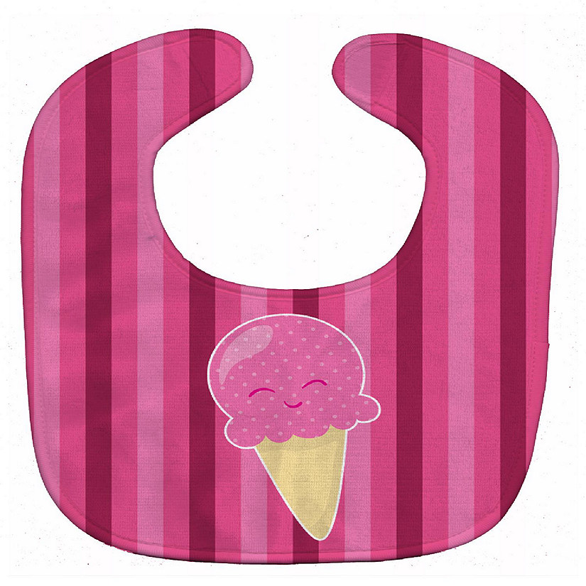 Caroline's Treasures Ice Cream Cone Pink Baby Bib, 10 x 13, Image
