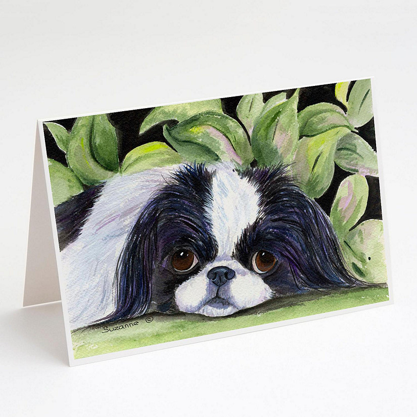 Caroline's Treasures Japanese Chin Greeting Cards and Envelopes Pack of 8, 7 x 5, Dogs Image