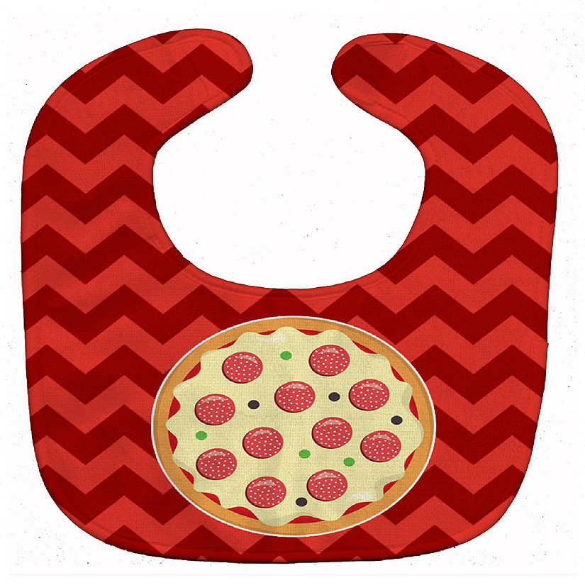 Caroline's Treasures Large Pizza Baby Bib, 10 x 13, Image