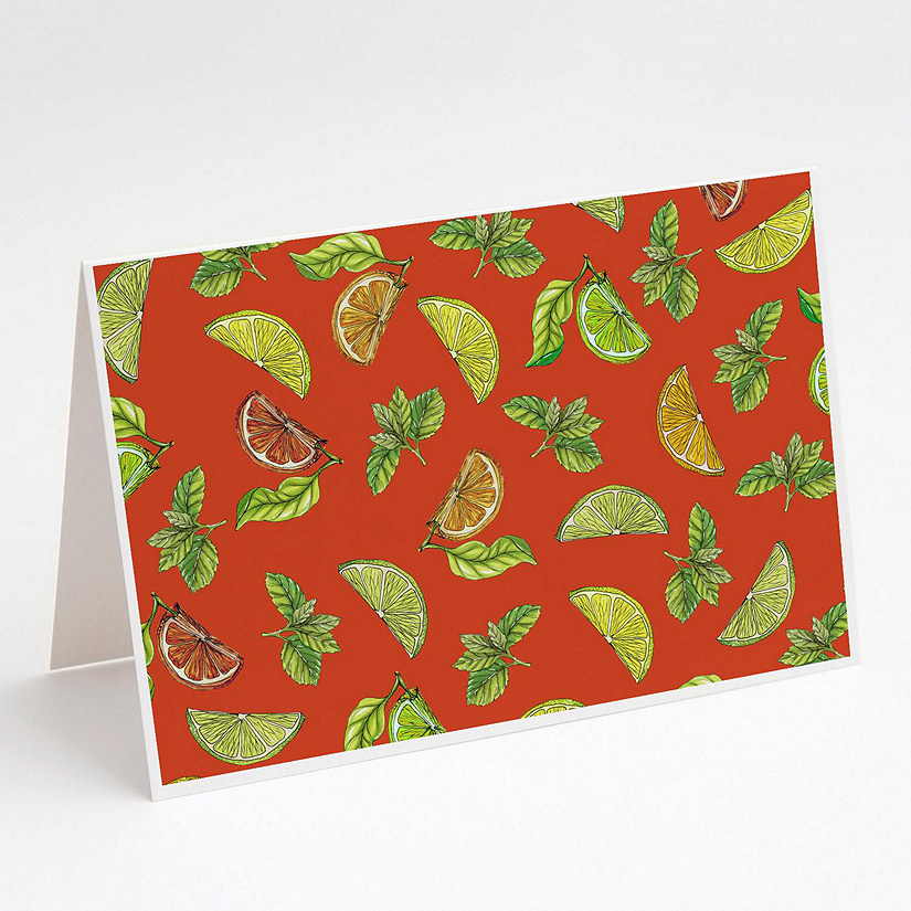 Caroline's Treasures Lemons, Limes and Oranges Greeting Cards and Envelopes Pack of 8, 7 x 5, Image
