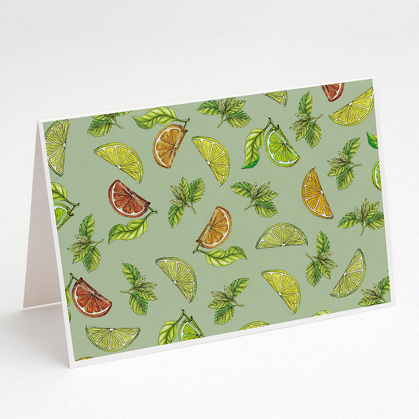 Caroline's Treasures Lemons, Limes and Oranges Greeting Cards and Envelopes Pack of 8, 7 x 5, Image